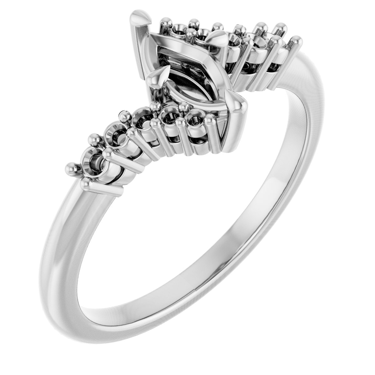 Claw-Prong Accented Engagement Ring