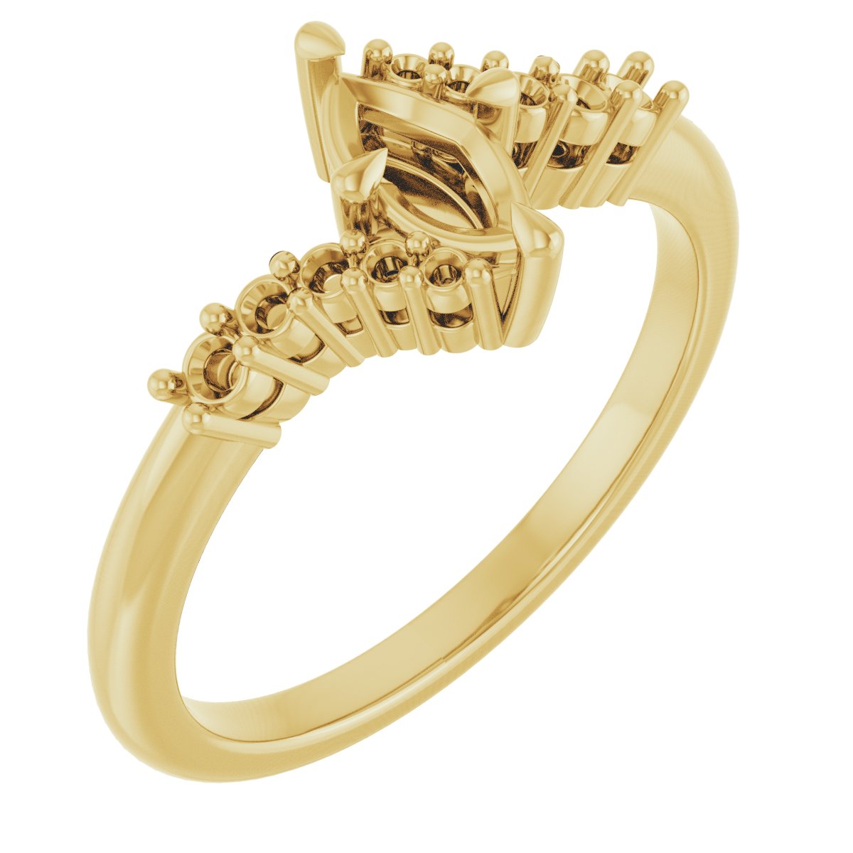 Claw-Prong Accented Engagement Ring