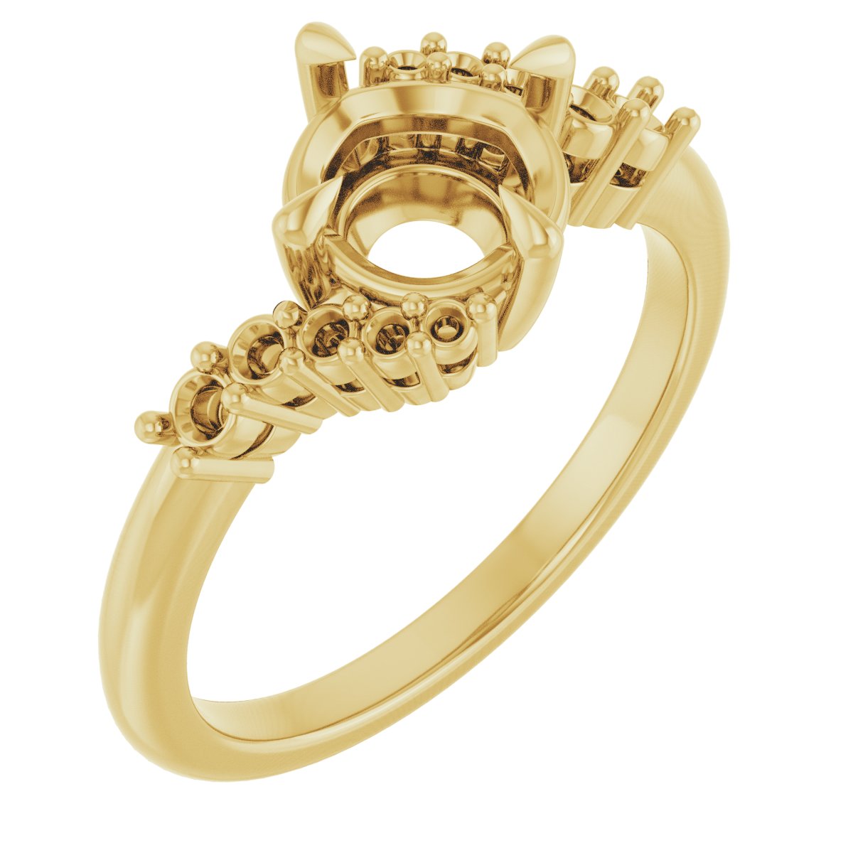 Claw-Prong Accented Engagement Ring