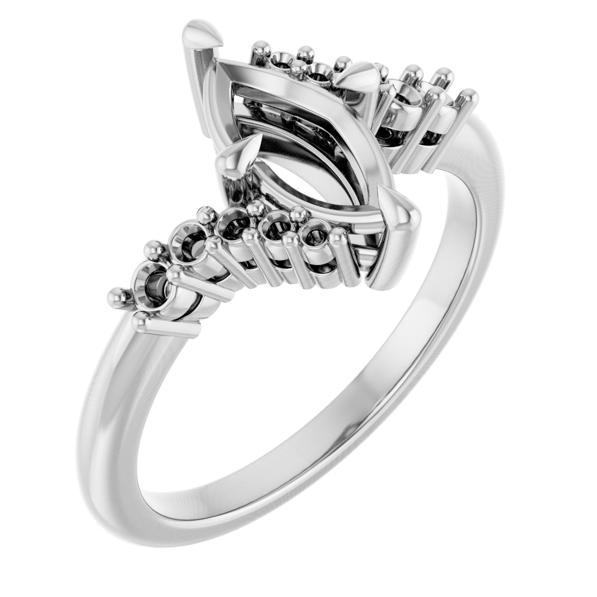 Claw-Prong Accented Engagement Ring