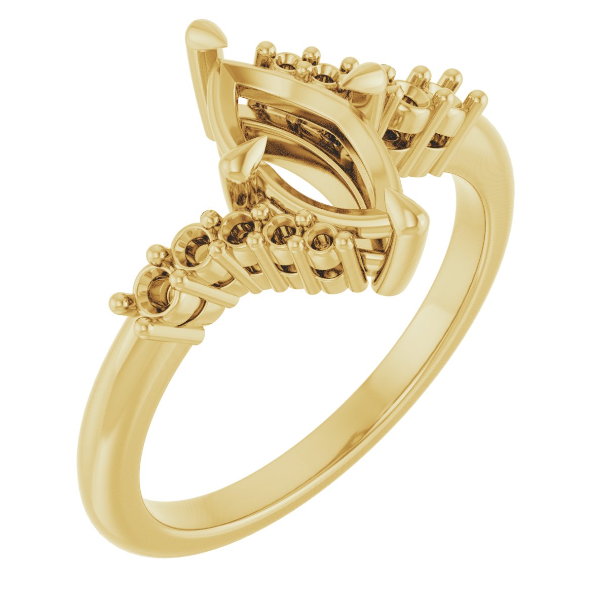 Claw-Prong Accented Engagement Ring