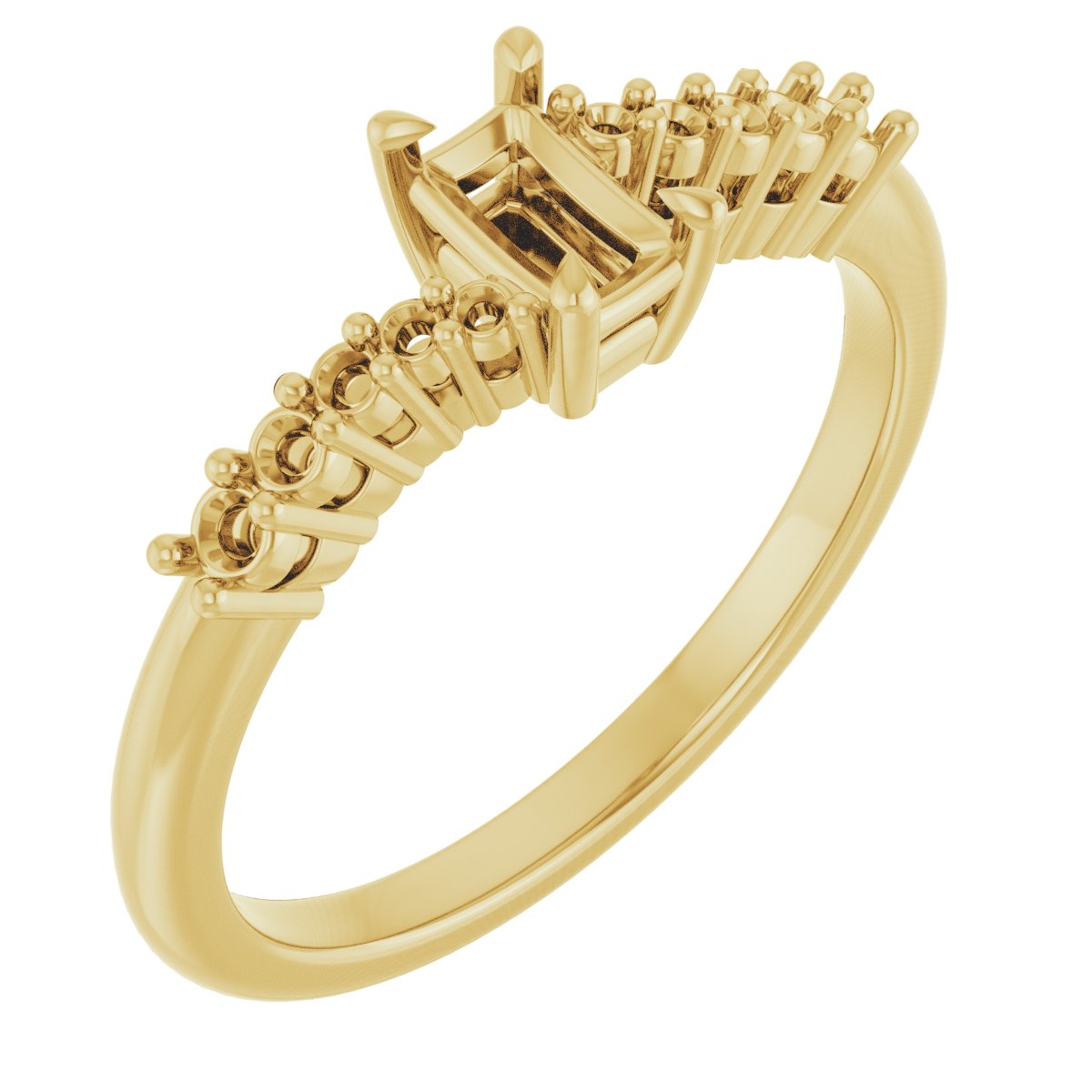 Claw-Prong Accented Engagement Ring