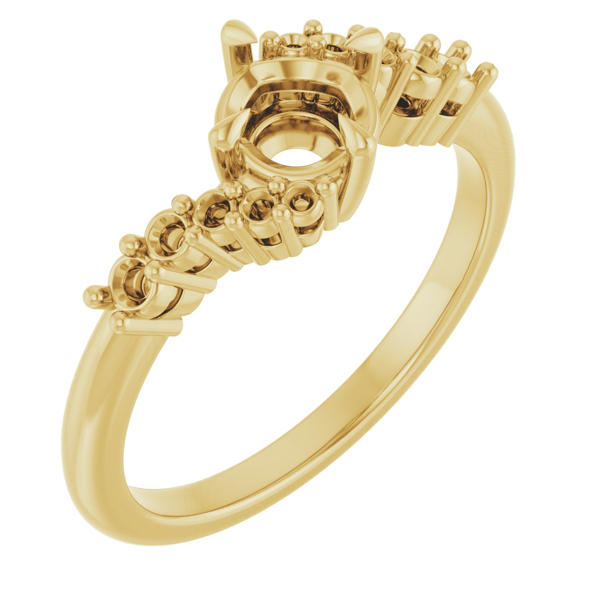 Claw-Prong Accented Engagement Ring