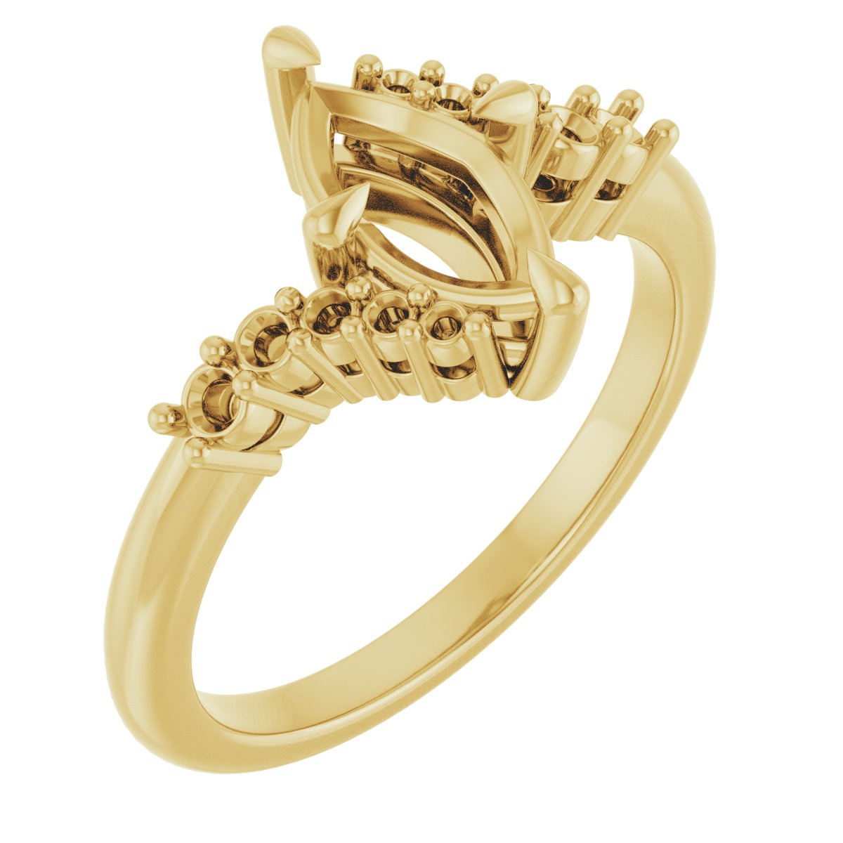 Claw-Prong Accented Engagement Ring