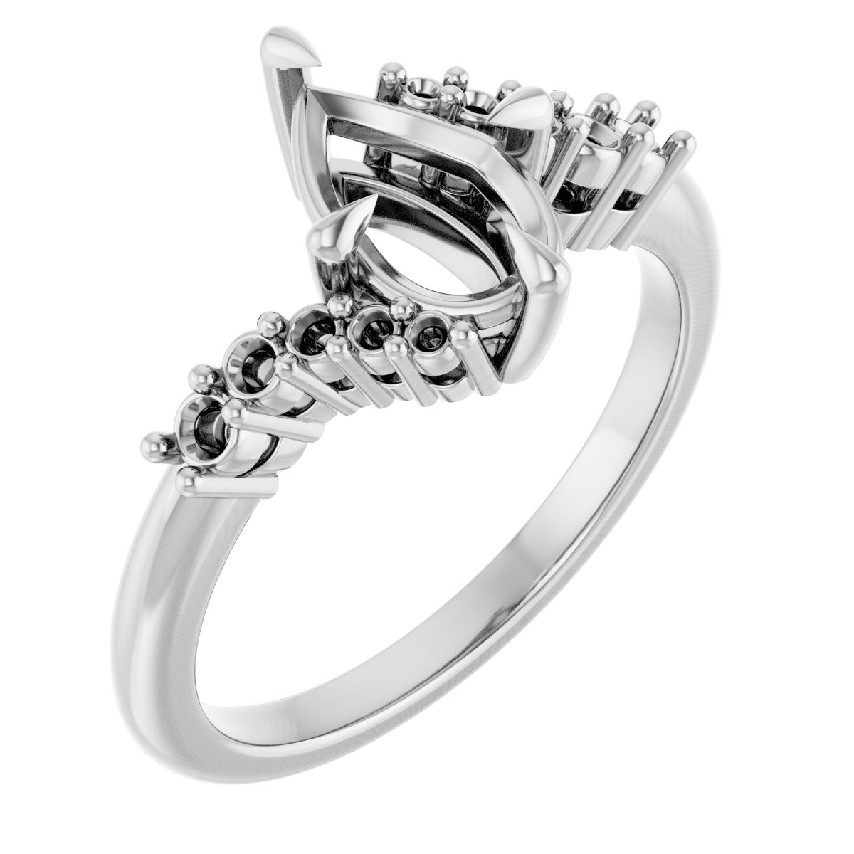 Claw-Prong Accented Engagement Ring