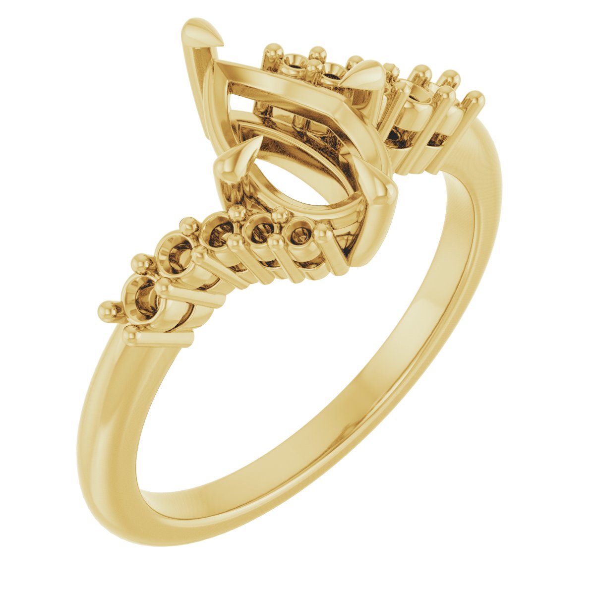 Claw-Prong Accented Engagement Ring