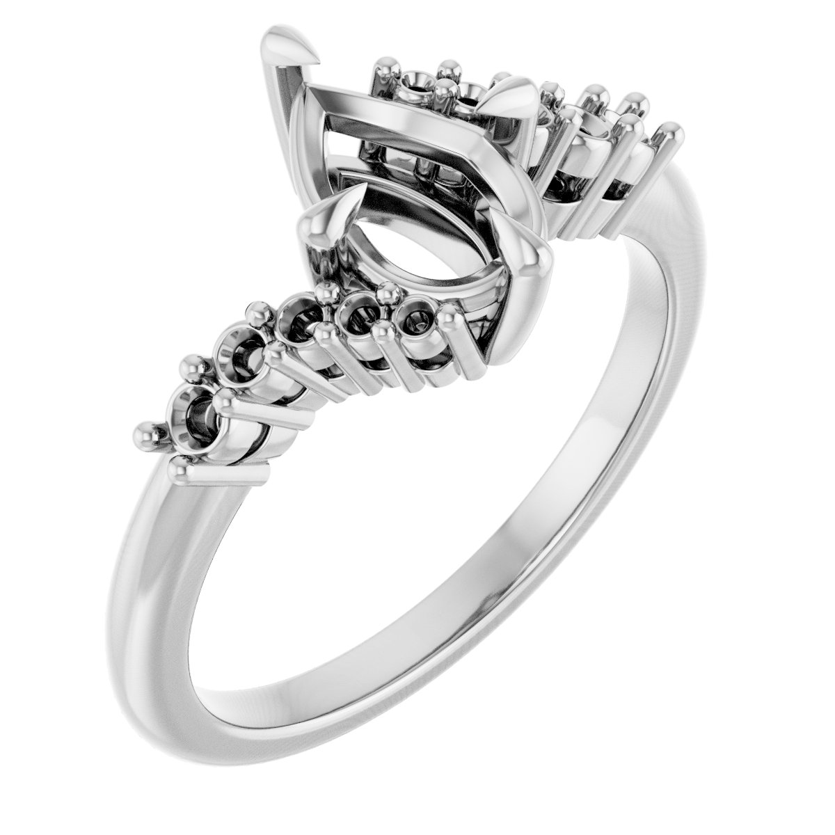 Claw-Prong Accented Engagement Ring