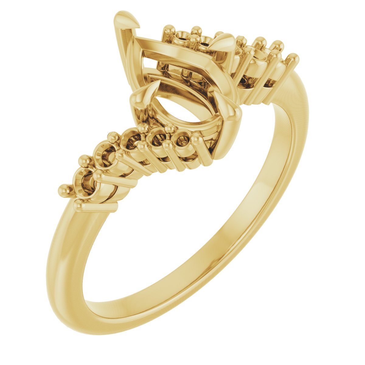 Claw-Prong Accented Engagement Ring