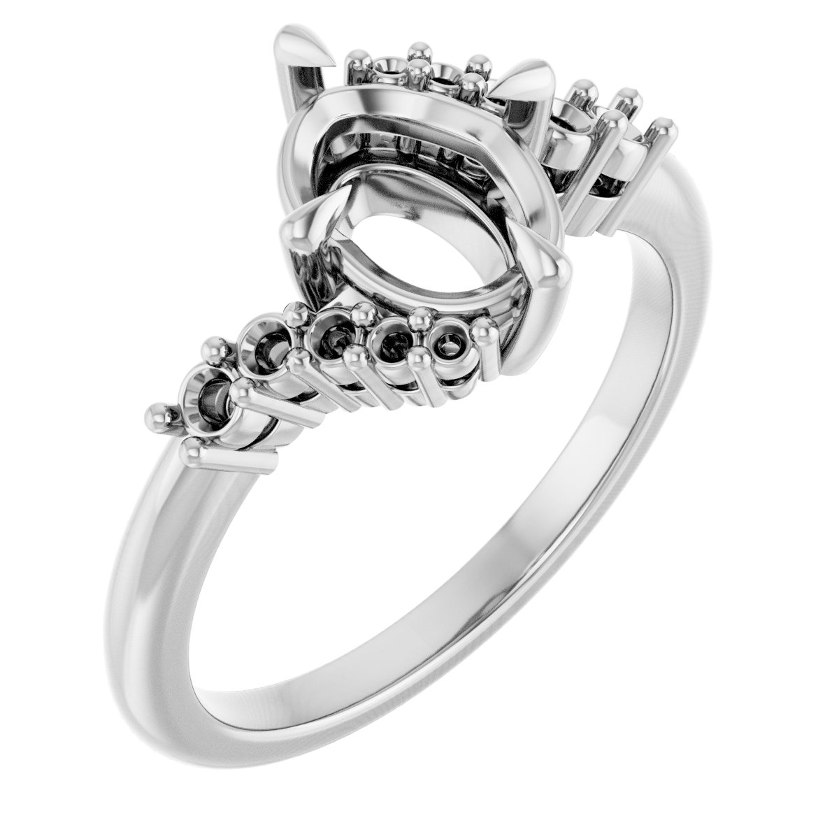 Claw-Prong Accented Engagement Ring