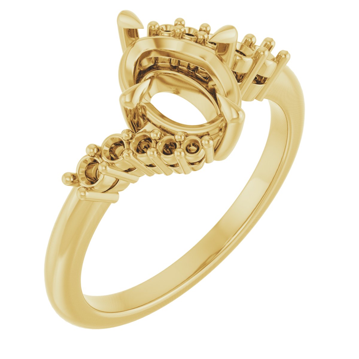 Claw-Prong Accented Engagement Ring