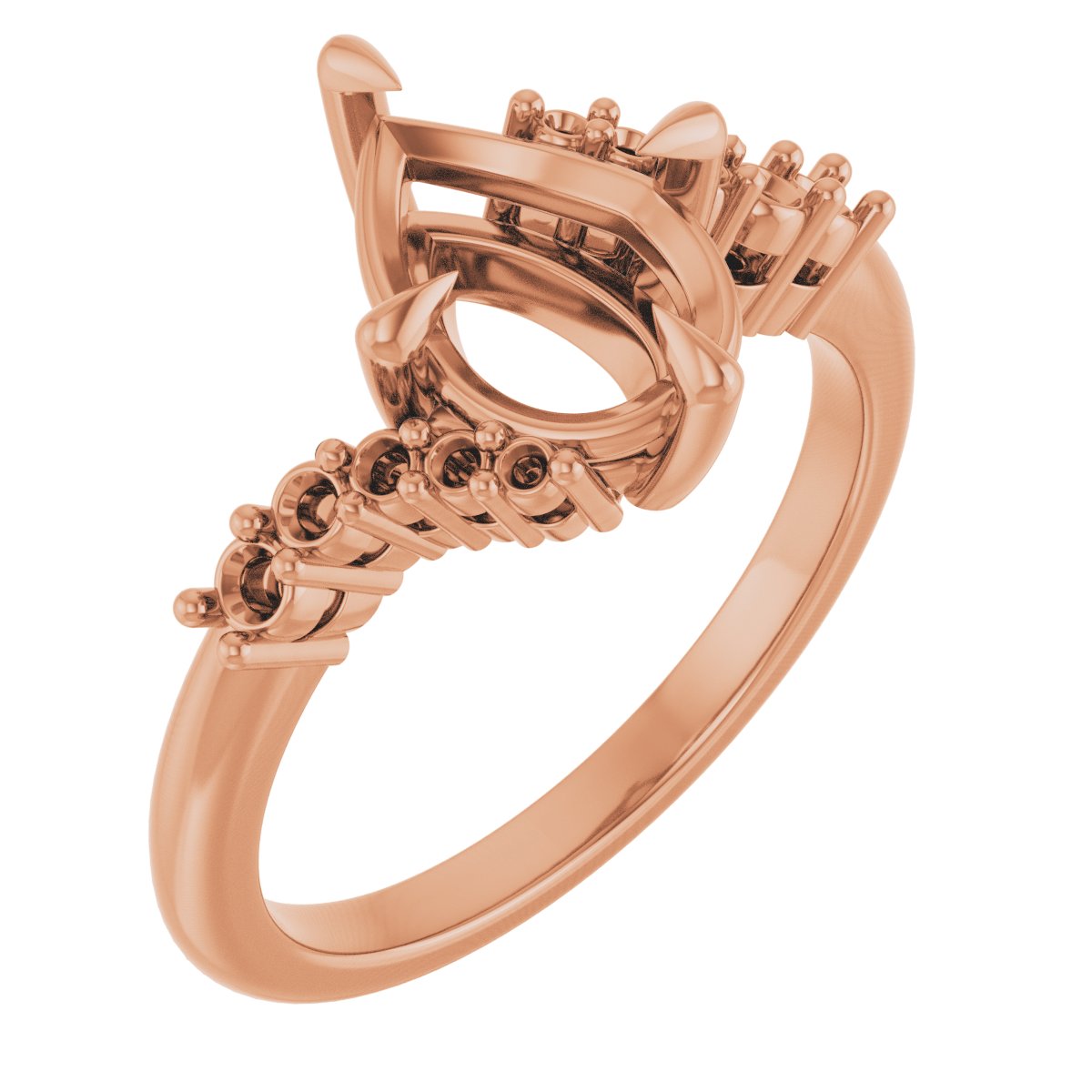Claw-Prong Accented Engagement Ring