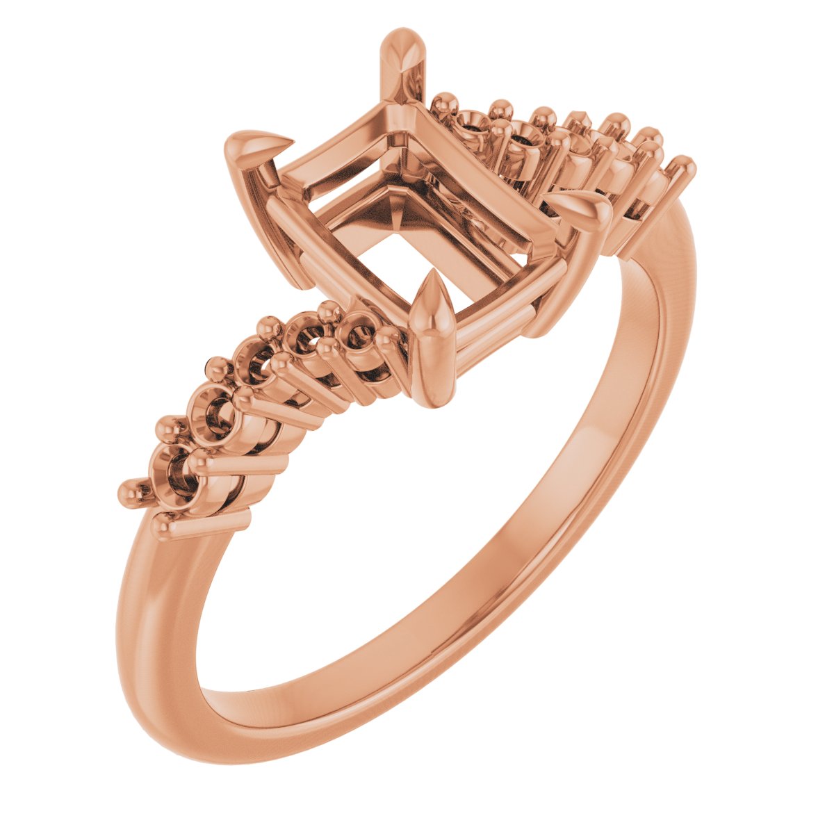 Claw-Prong Accented Engagement Ring