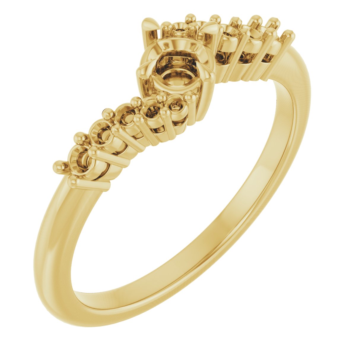 Claw-Prong Accented Engagement Ring