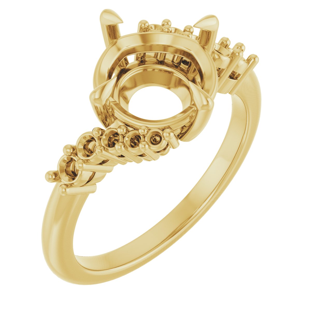 Claw-Prong Accented Engagement Ring