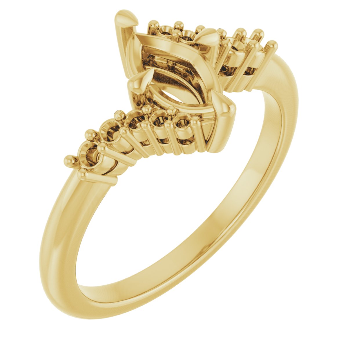 Claw-Prong Accented Engagement Ring