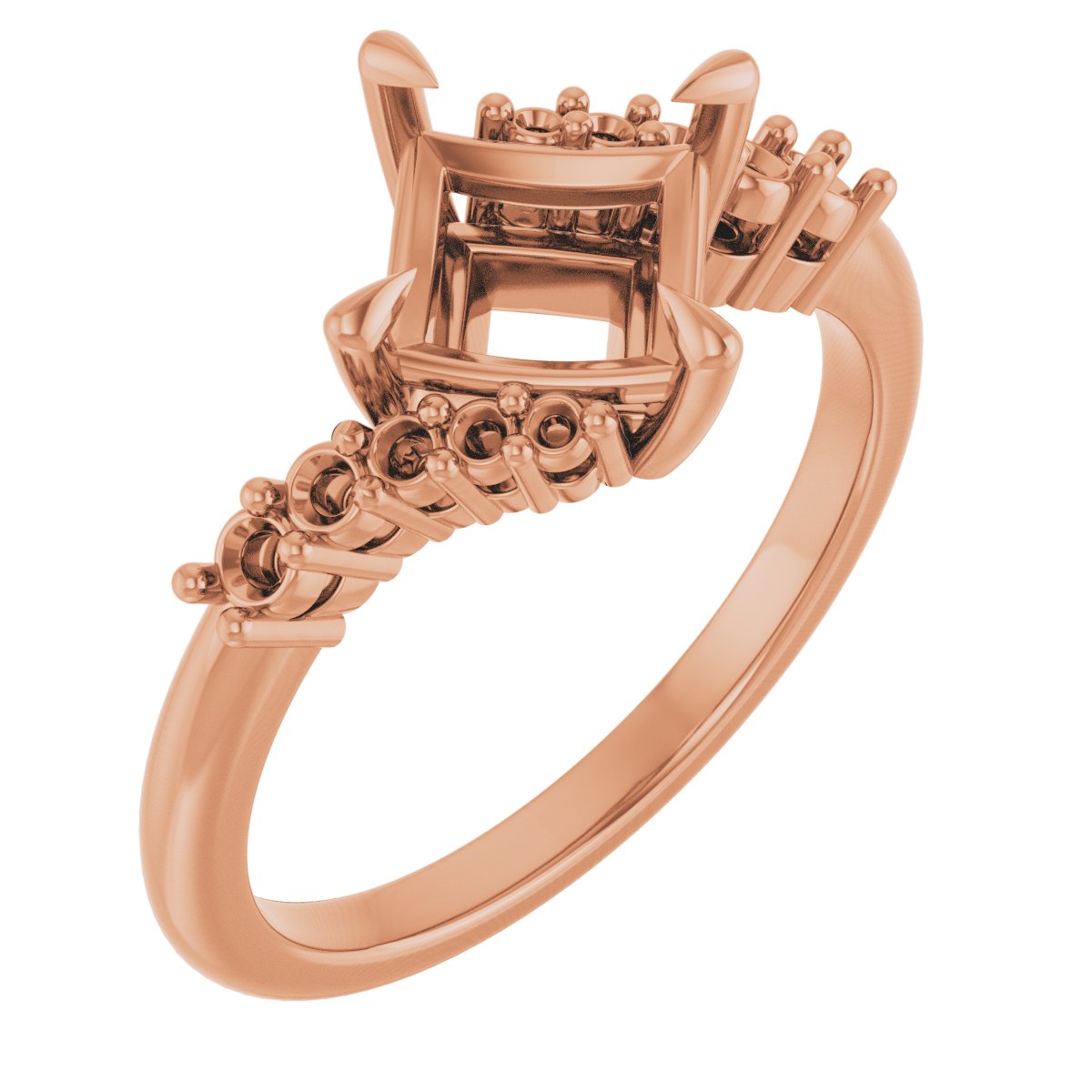 Claw-Prong Accented Engagement Ring