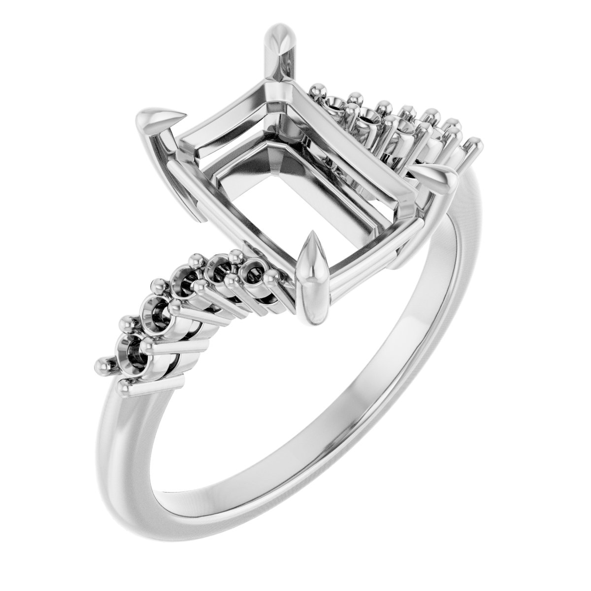 Claw-Prong Accented Engagement Ring