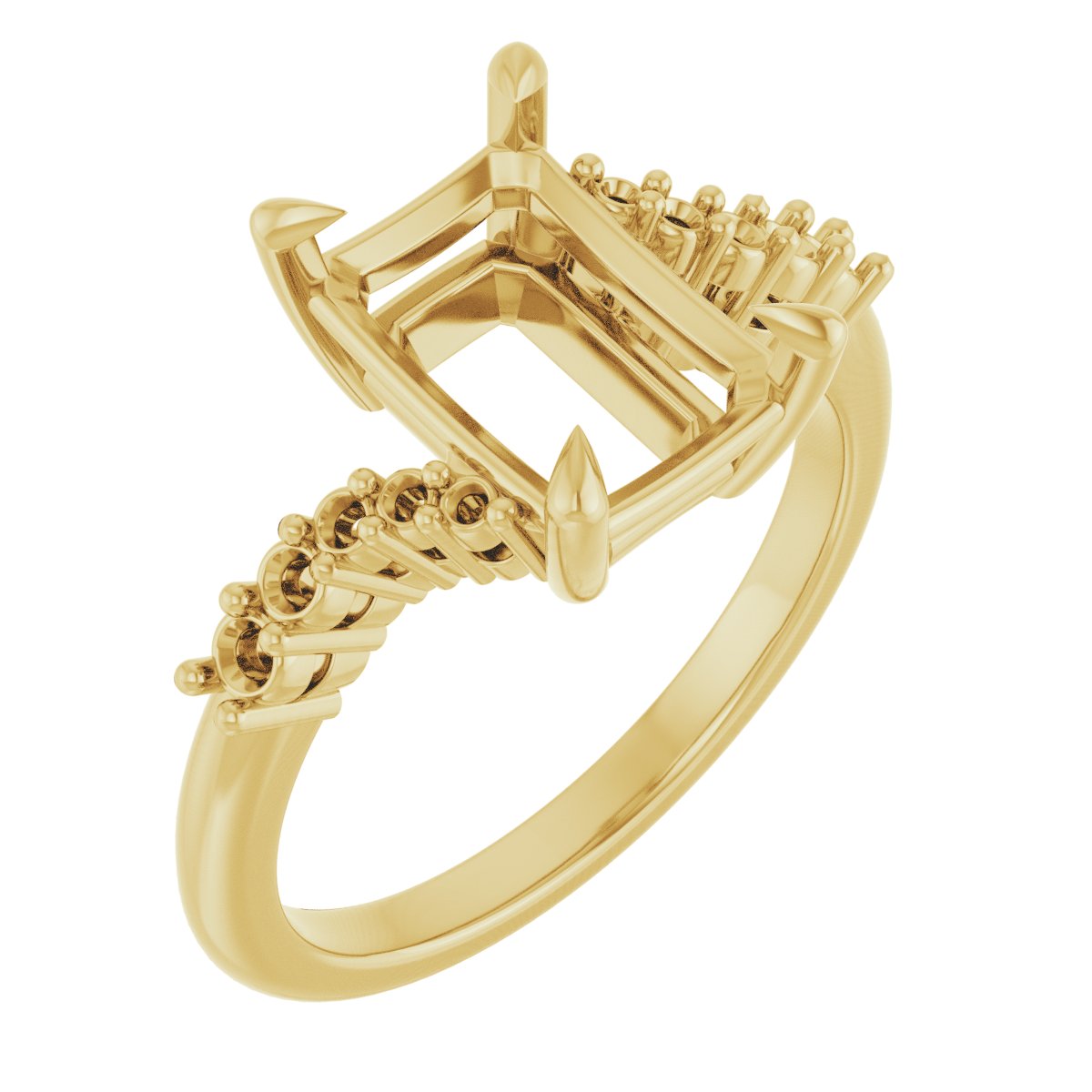 Claw-Prong Accented Engagement Ring