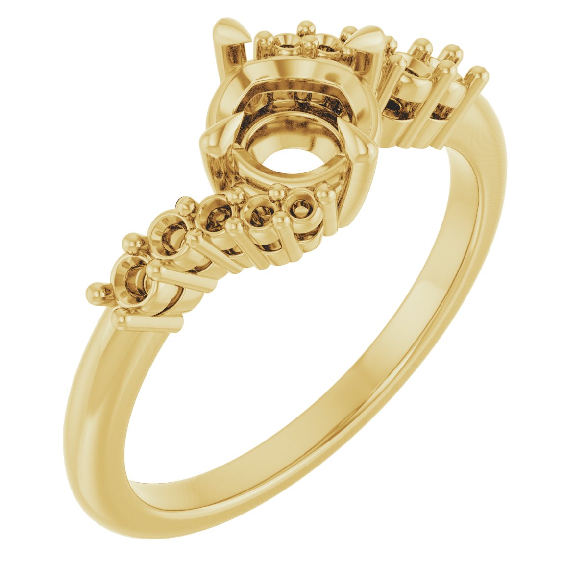 Claw-Prong Accented Engagement Ring