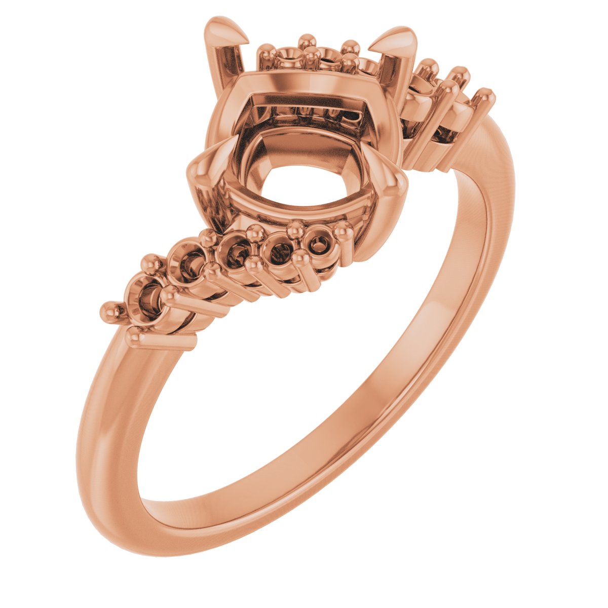 Claw-Prong Accented Engagement Ring