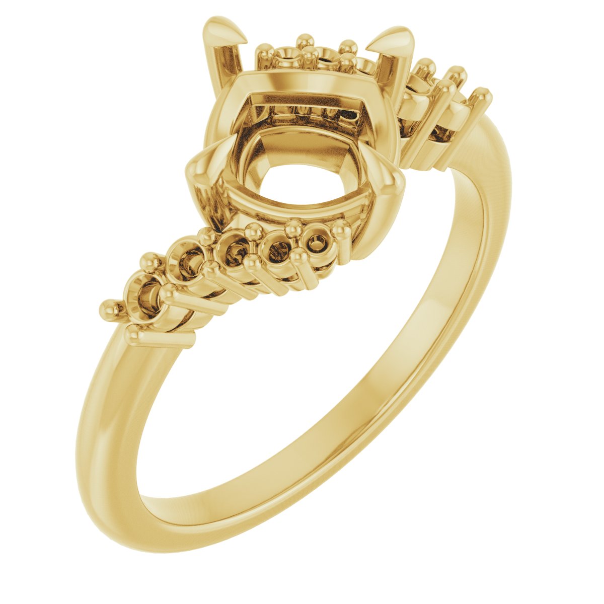 Claw-Prong Accented Engagement Ring