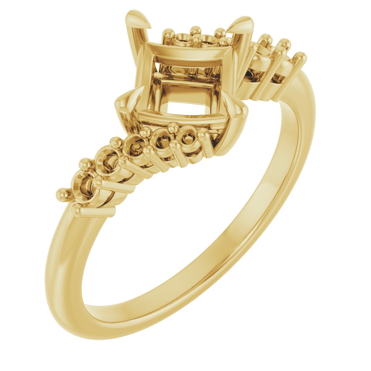 Claw-Prong Accented Engagement Ring
