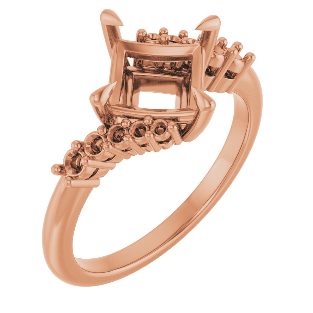 Claw-Prong Accented Engagement Ring