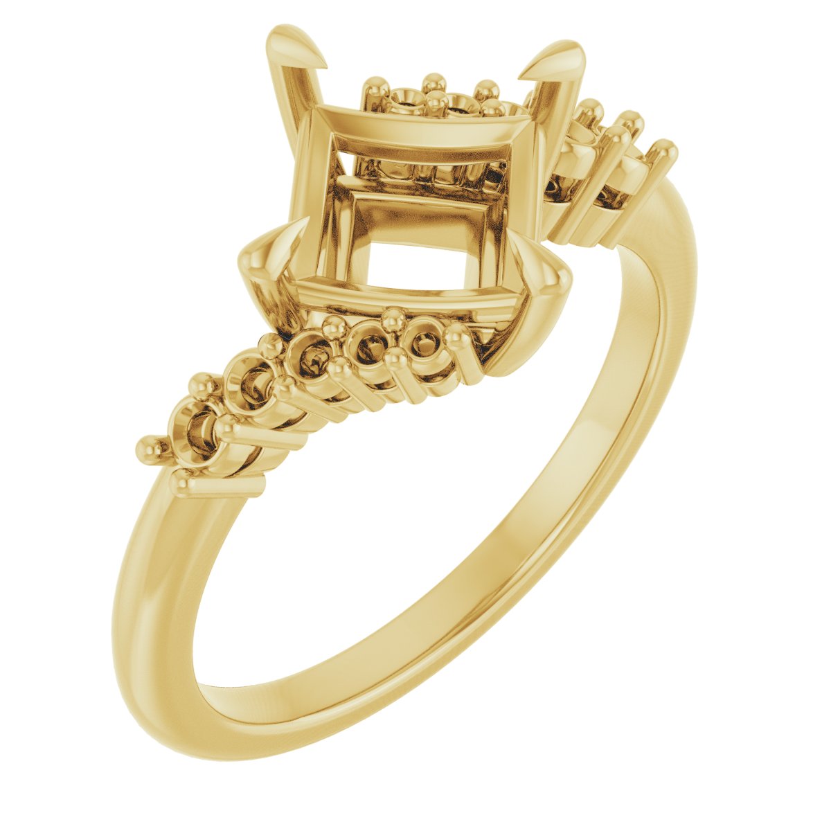 Claw-Prong Accented Engagement Ring