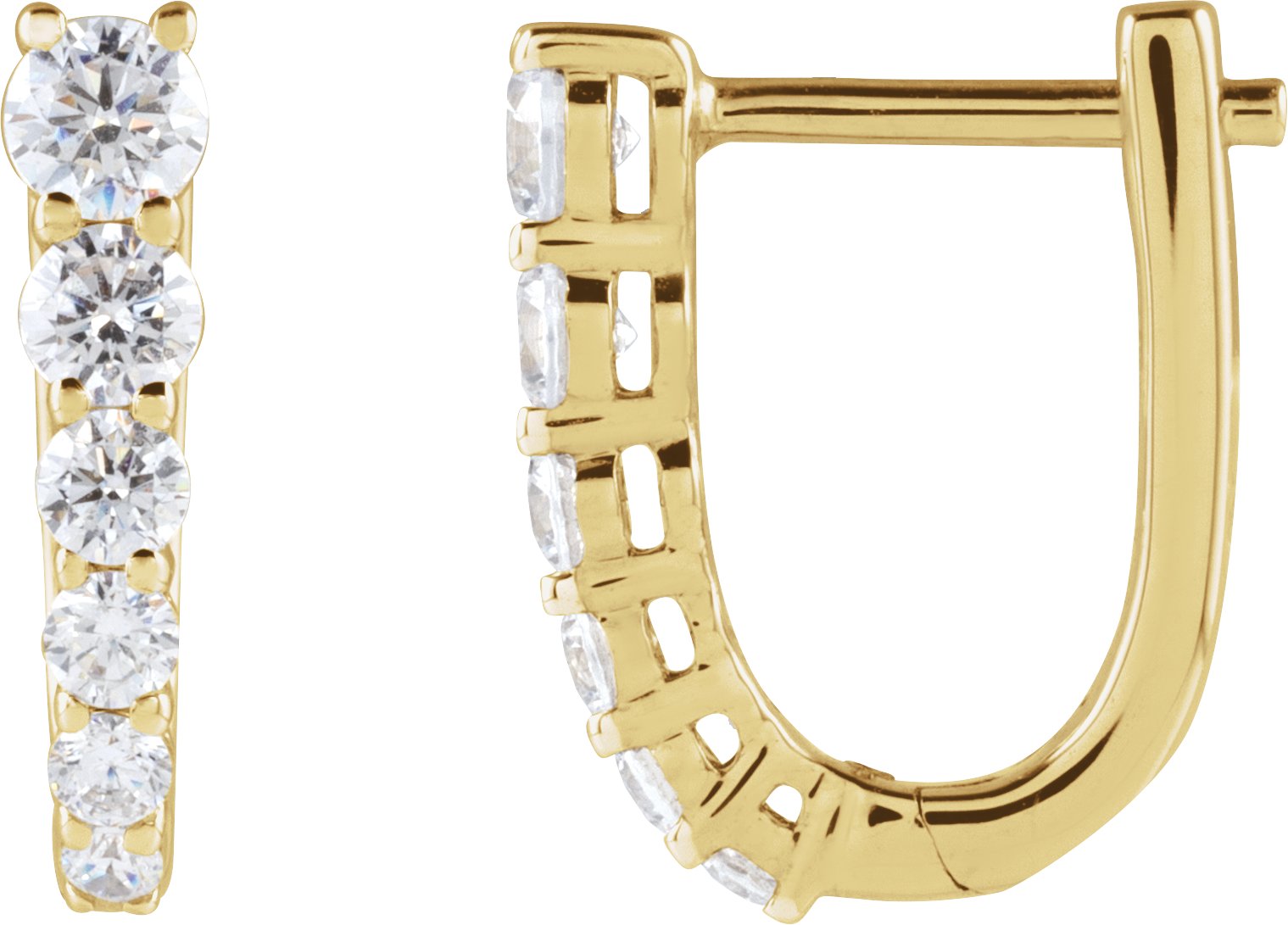 Accented U-Hoop Earrings