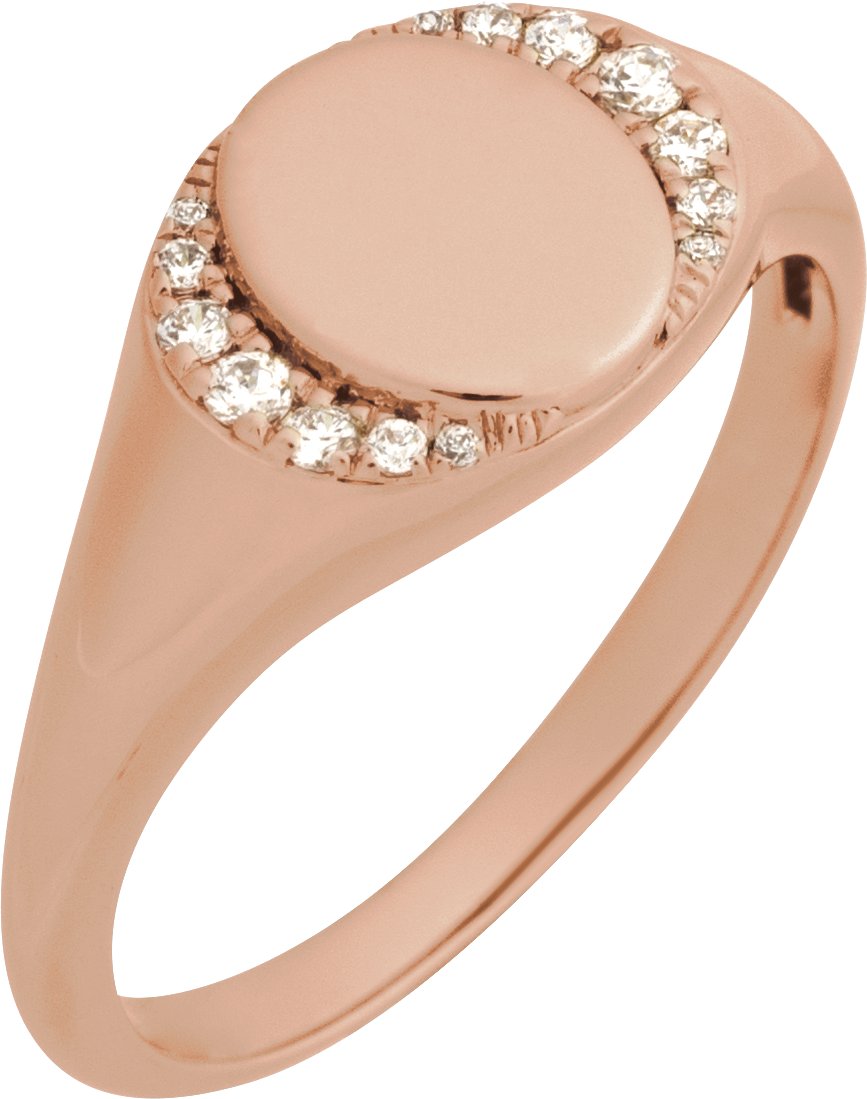 Engravable Accented Signet Ring