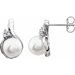 14K White 8-8.5 mm Freshwater Pearl & .08 CTW Diamond Earrings