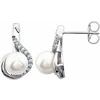 14K White 7 7.5 mm Freshwater Pearl and .20 CTW Diamond Earrings Ref. 9148954
