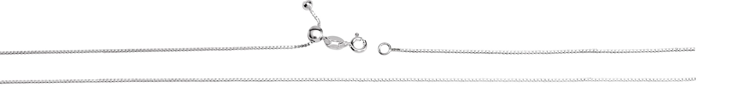 Alternative view of Adjustable Box Chain – Sterling Silver