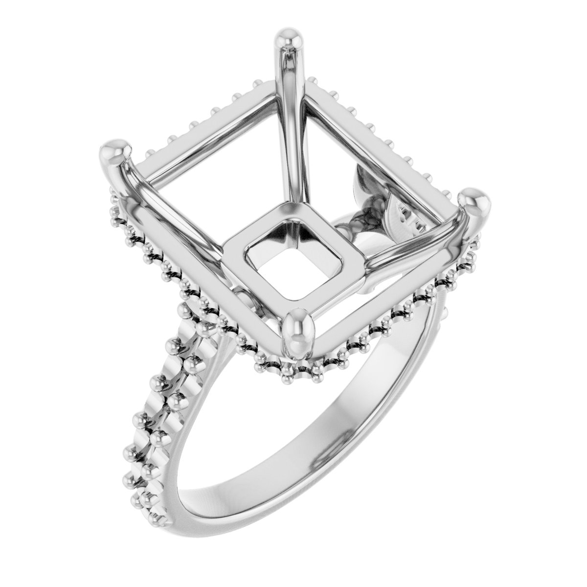 Hidden Halo-Style Engagement Ring