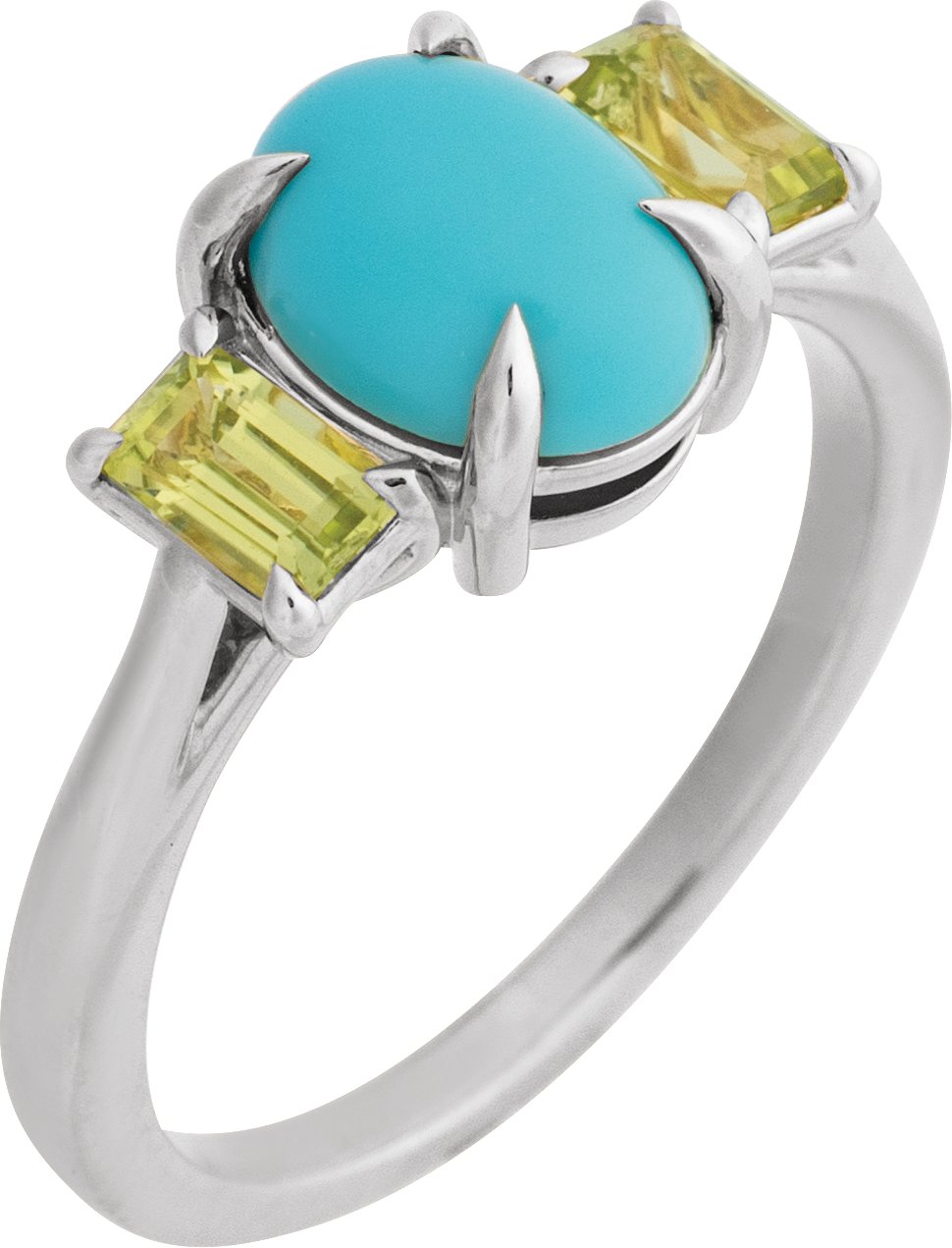 Natural Turquoise & Natural Peridot Ring