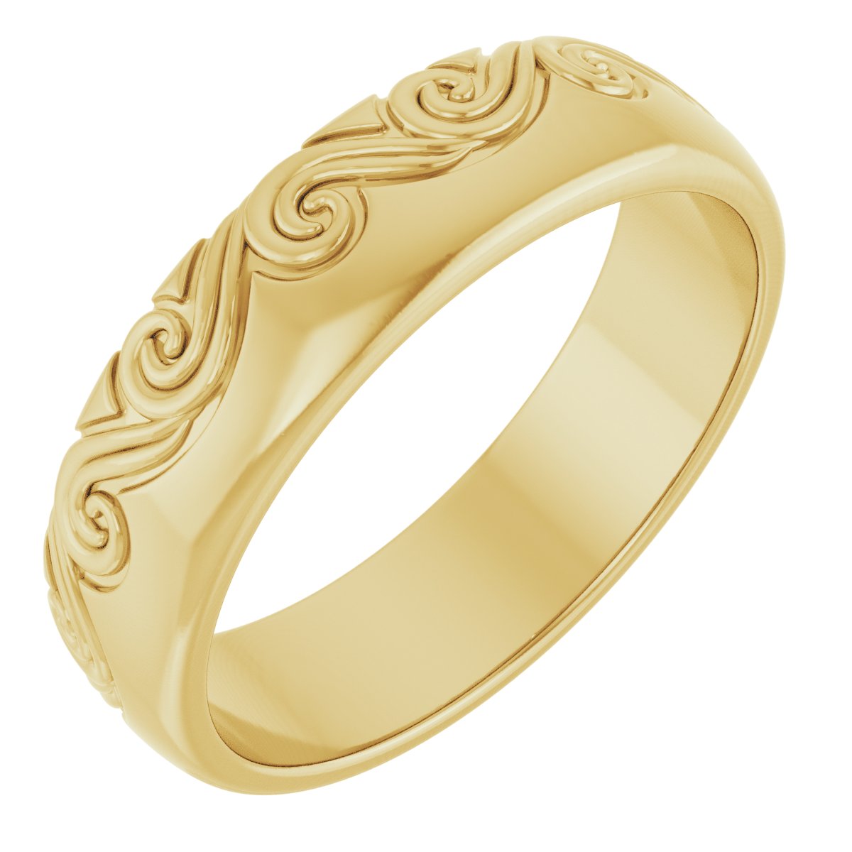 18K Gold 6 mm Sculptural Band Ref 58009