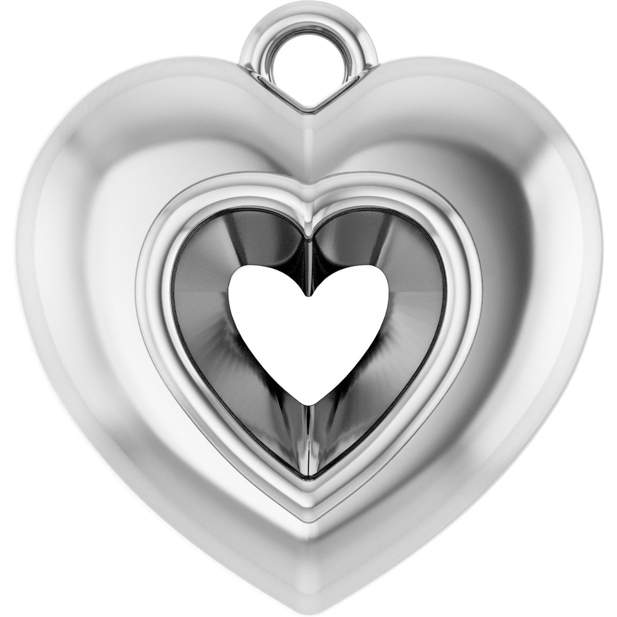 Bezel-Set Solitaire Puffed Dangle