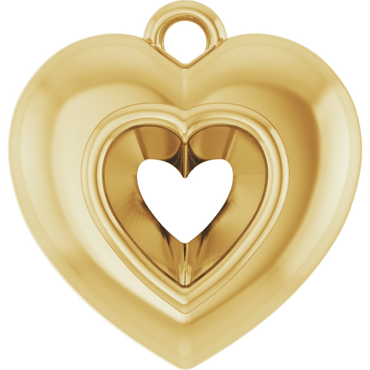 Bezel-Set Solitaire Puffed Dangle