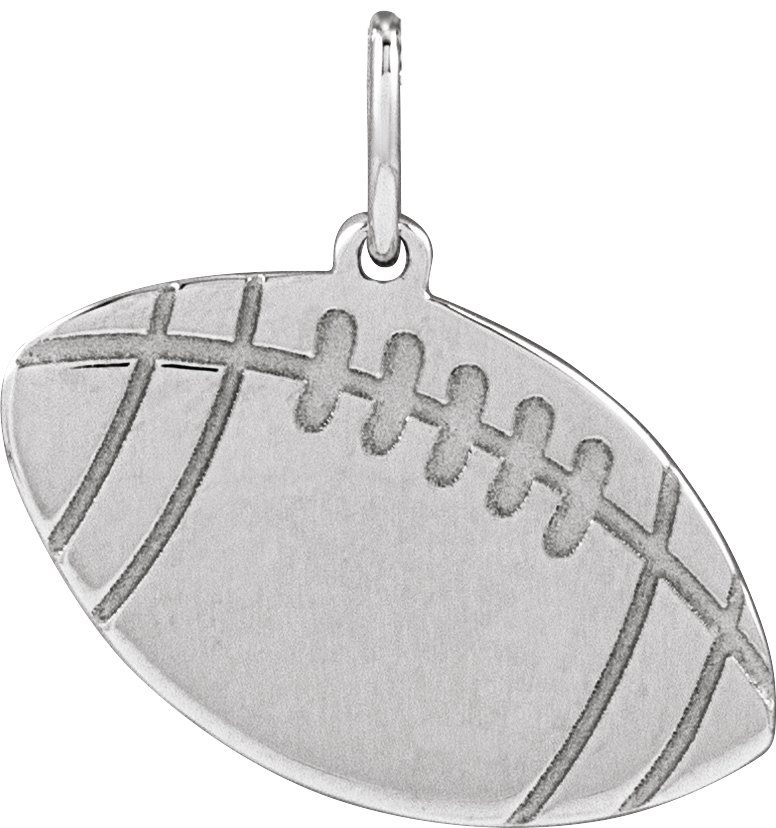 Sterling Silver Engravable Football Pendant