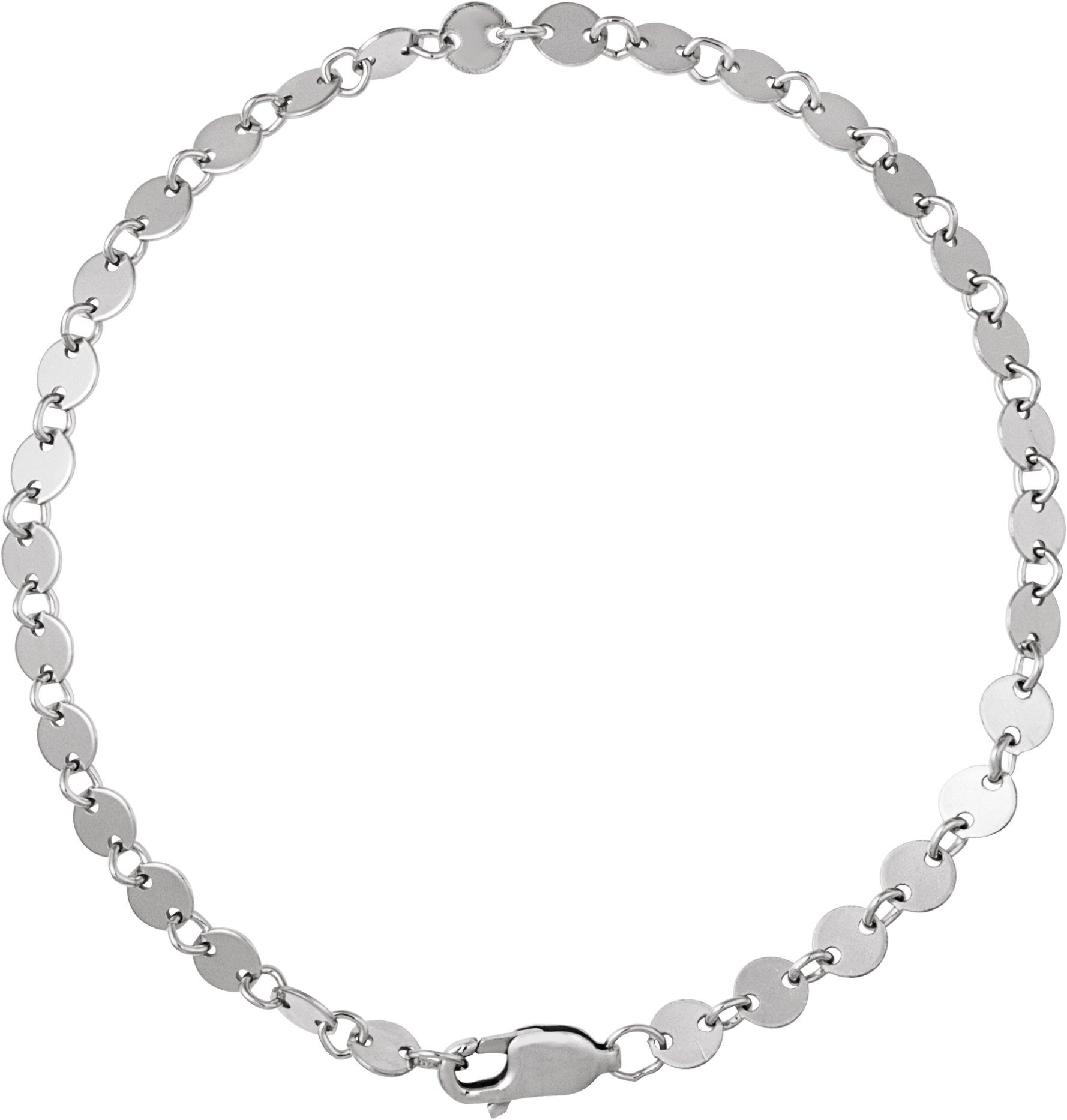 Sterling Silver 4 mm Mirror 7 Chain