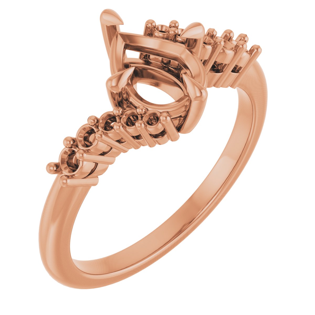 Claw-Prong Accented Engagement Ring