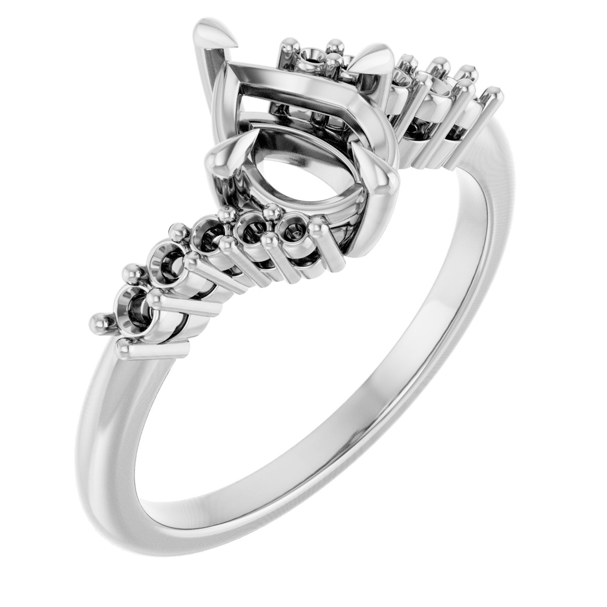 Claw-Prong Accented Engagement Ring