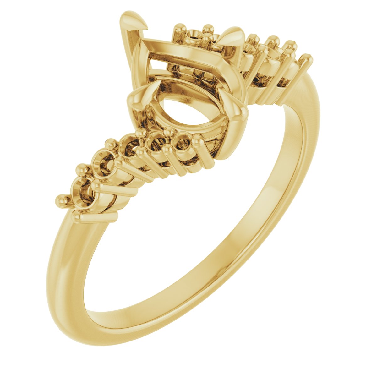 Claw-Prong Accented Engagement Ring