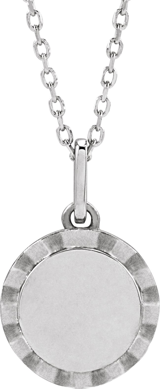 Sterling Silver Engravable Sunburst 16-18" Necklace