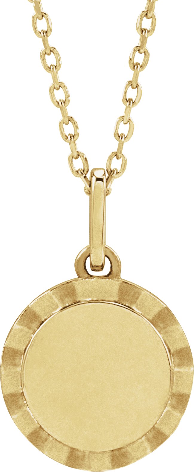 14K Yellow Engravable Sunburst 16-18" Necklace