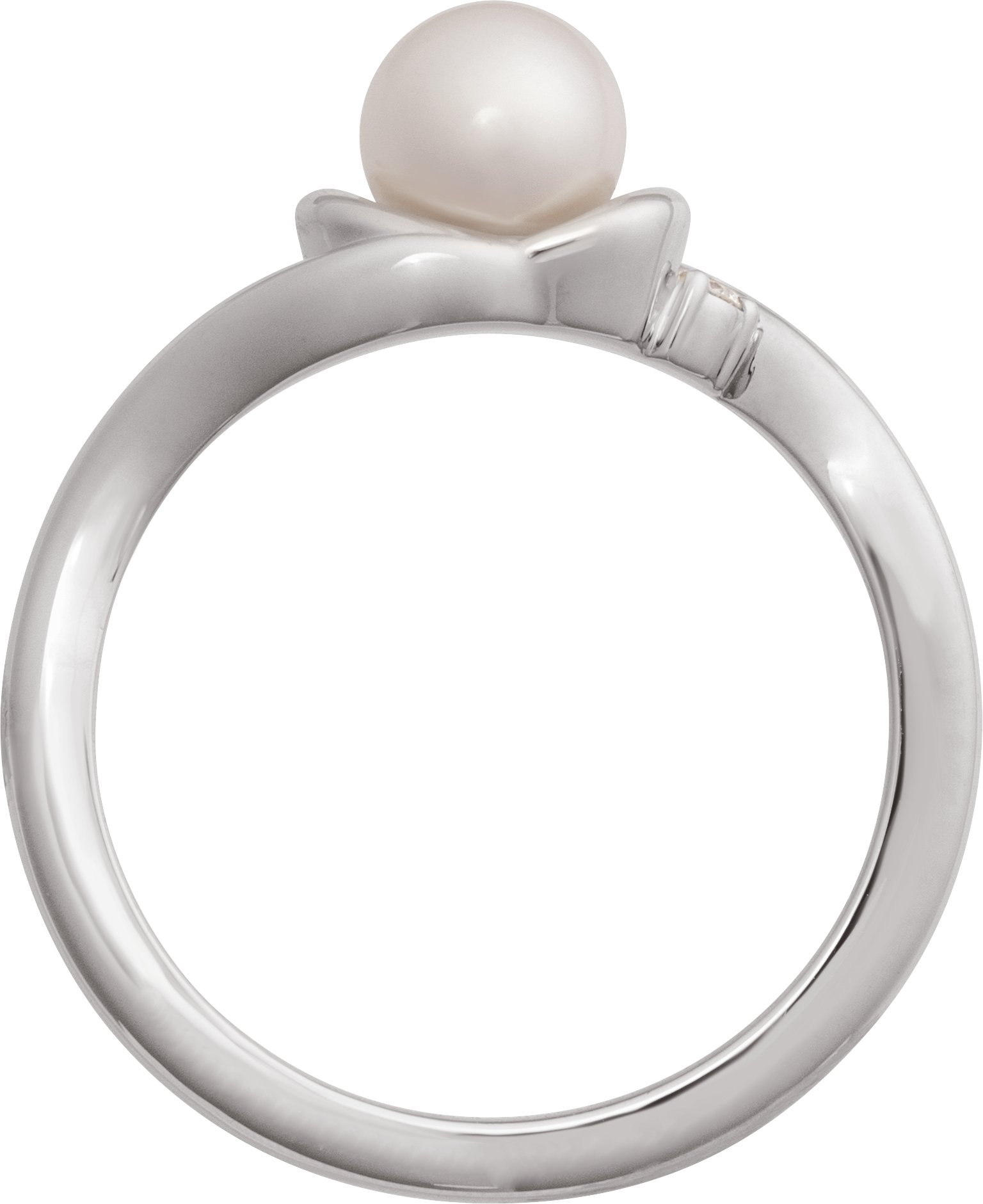 Alternative view of Accented Pearl Ring