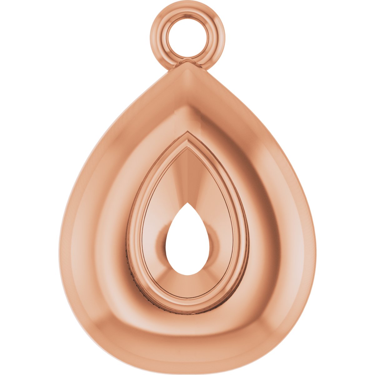 Bezel-Set Solitaire Puffed Dangle