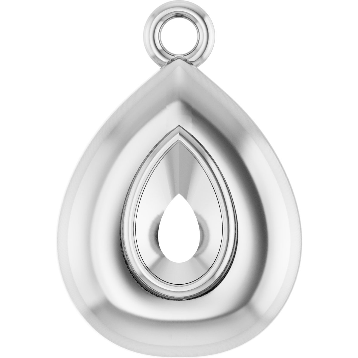 Bezel-Set Solitaire Puffed Dangle