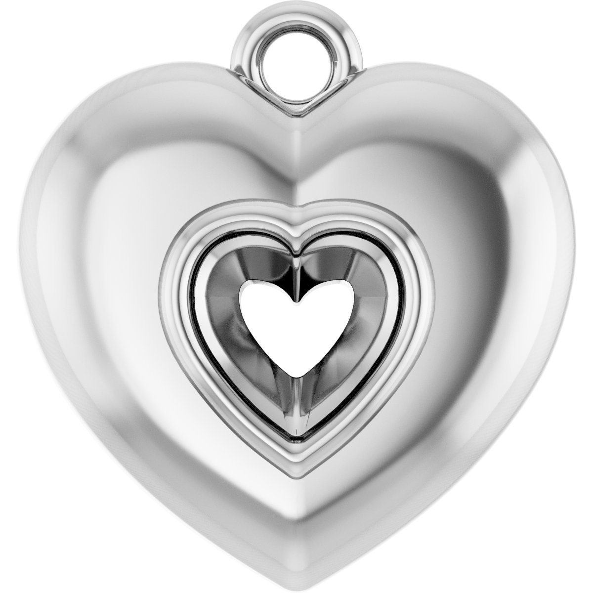 Bezel-Set Solitaire Puffed Dangle