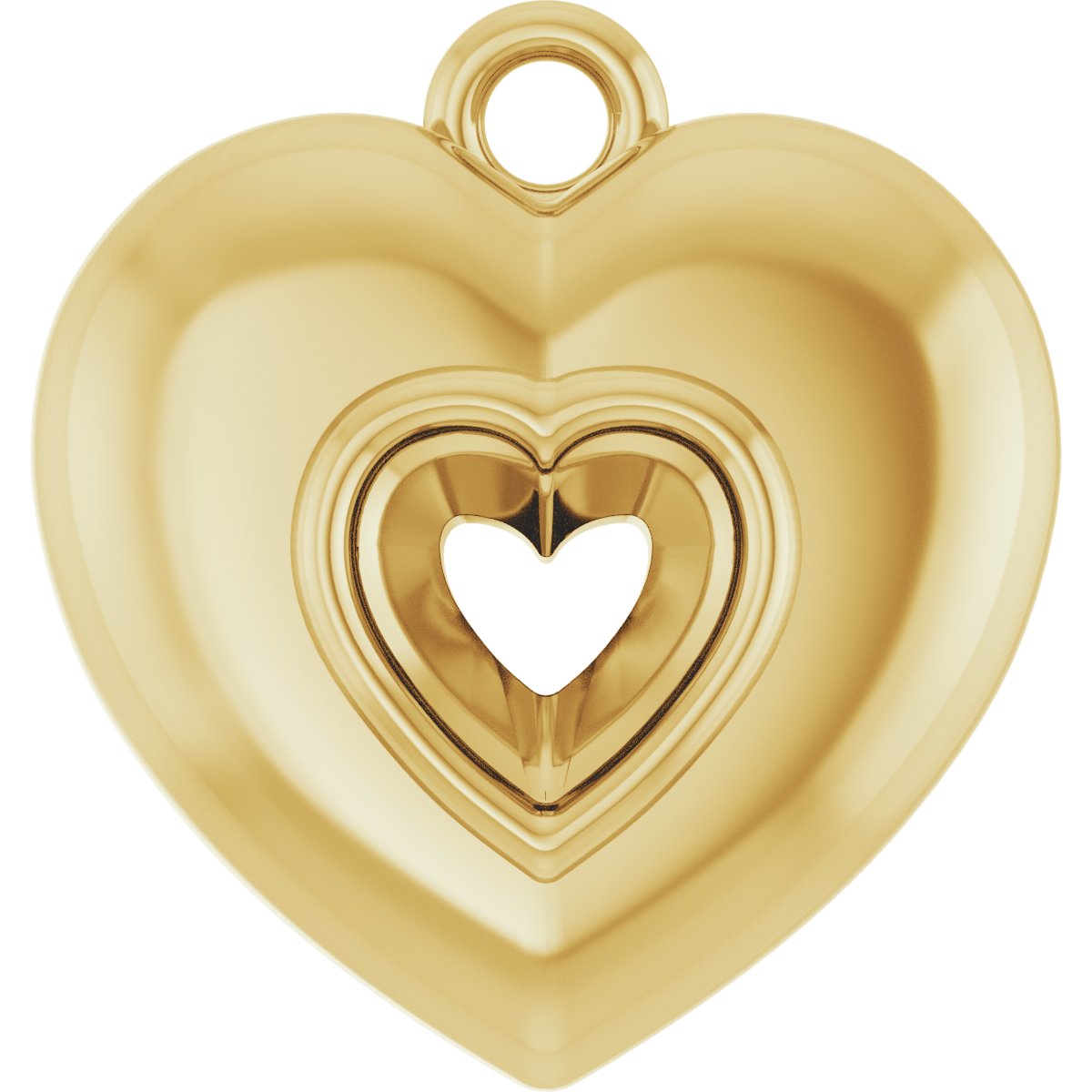 Bezel-Set Solitaire Puffed Dangle